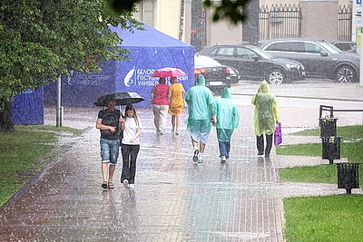 Сильный дождь прошел в Минске
