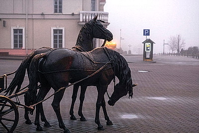 Туманное утро в Минске