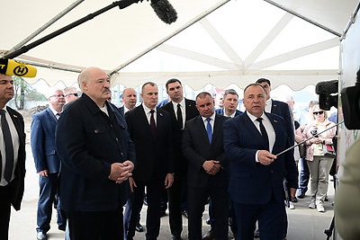 Лукашенко во время рабочей поездки посетил объекты АПК в Шклове