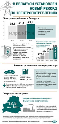 Инфографика. В Беларуси установлен новый рекорд по электропотреблению