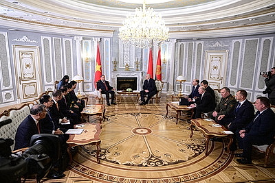 Встреча Лукашенко и Генерального секретаря Центрального комитета Коммунистической партии Вьетнама проходит во Дворце Независимости