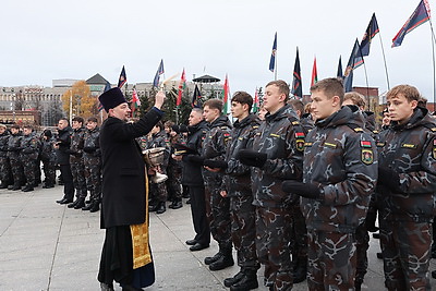На площади Госфлага воспитанники военно-патриотических клубов принесли клятвы