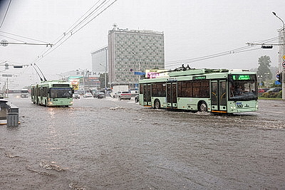 Сильный дождь прошел в Минске