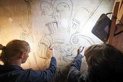 Студенты БГАИ участвуют в реставрации монументальной живописи дворцово-паркового комплекса \"Вялікі Свяцк Валовічаў\"