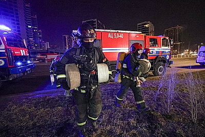 Ночные учения МЧС прошли на станции метро \"Аэродромная\" в Минске