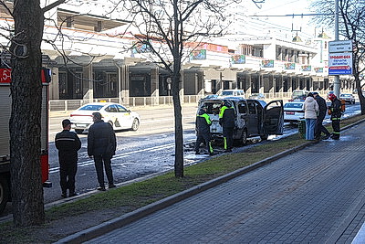 В Минске на Немиге горел автомобиль