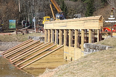Ремонт водосбросного шлюза \"Домбровка\" на Августовском канале выполнен на 90%