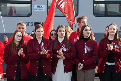 В Орше встретили первый беспересадочный поезд из Смоленска