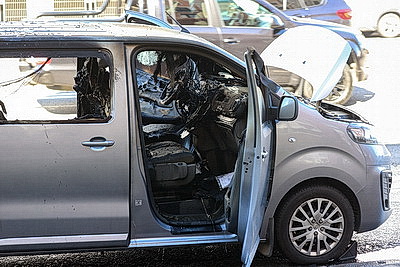 В Минске на Немиге горел автомобиль