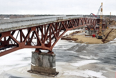 В Речицком районе приступили к реконструкции автомобильного моста через Днепр