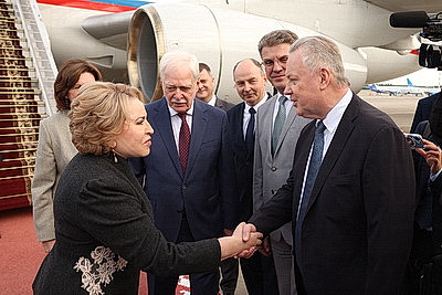 Матвиенко прибыла в Минск для участия в Форуме регионов Беларуси и России