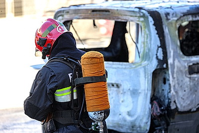 В Минске на Немиге горел автомобиль