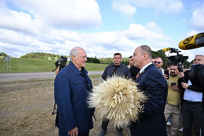 Лукашенко встретился с передовиками уборочной кампании в Минском районе