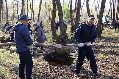 Республиканский субботник: брестчане трудились на территории Брестской крепости