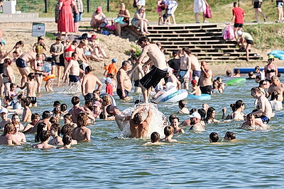 Жители Гомеля спасаются от летнего зноя на городских пляжах