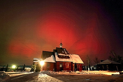 Полярное сияние в окрестностях Гродно
