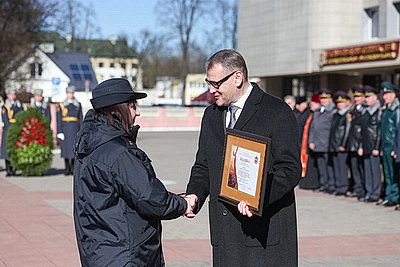 Гродненские милиционеры прошли торжественным маршем по центру города
