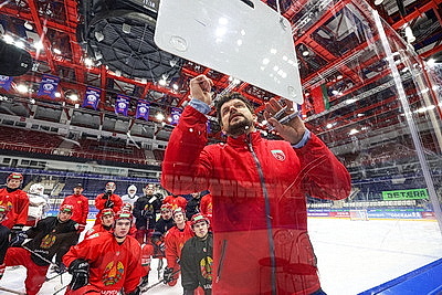 Молодежная сборная Беларуси по хоккею провела открытую тренировку в преддверии Кубка Будущего