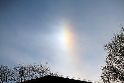 Солнечное гало в морозный день в Гродно