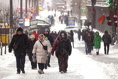 Морозный зимний день: снегопад не повод сидеть дома для активных жителей