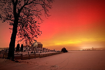 Полярное сияние в окрестностях Гродно