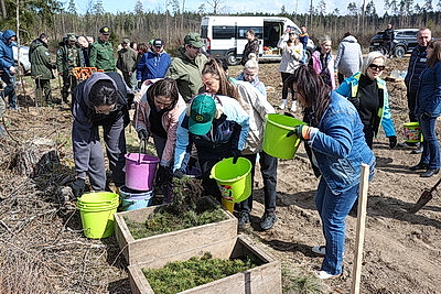 Республиканский субботник: коллектив Администрации Президента принял участие в благоустройстве мемориального комплекса и посадке леса