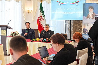 Пресс-конференция посла Ирана в Беларуси началась с видеокадров о разрушении страны в результате нападения