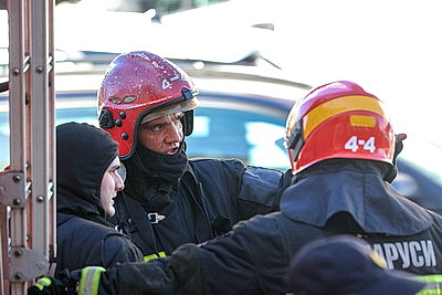 В Минске на Немиге горел автомобиль