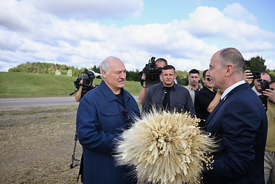 Лукашенко встретился с передовиками уборочной кампании в Минском районе