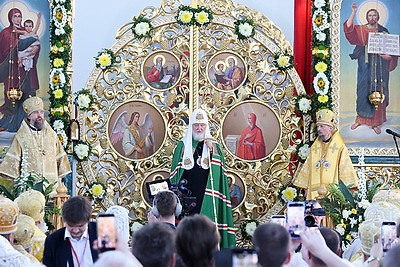 Патриарх Кирилл возглавил Божественную литургию в Свято-Воскресенском соборе Бреста