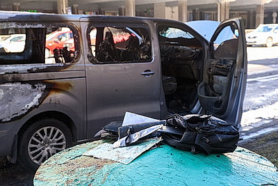 В Минске на Немиге горел автомобиль