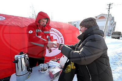 Мобильный пункт обогрева Красного Креста работает в Витебске