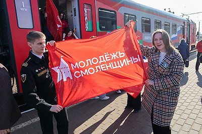 В Орше встретили первый беспересадочный поезд из Смоленска