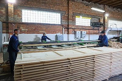 В Пинском лесхозе открыли новую линию лесопиления