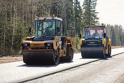 В Лепельском районе идет реконструкция автодороги Р46