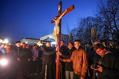 Крестный ход накануне католического Вербного воскресенья прошел в Гродно