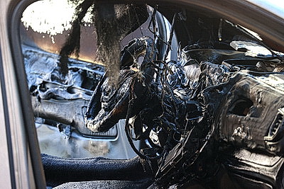 В Минске на Немиге горел автомобиль