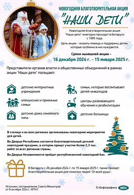Инфографика. Новогодняя благотворительная акция "Наши дети"
