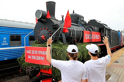 Уникальный передвижной музей "Поезд Победы" встретили в Витебске