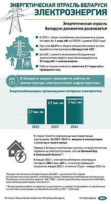 Инфографика. Энергетическая отрасль Беларуси. Электроэнергия