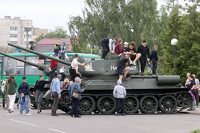 В Речице встретили акцию "Марш Победы"