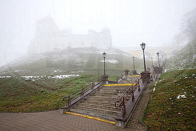 Густой туман окутал Гродно