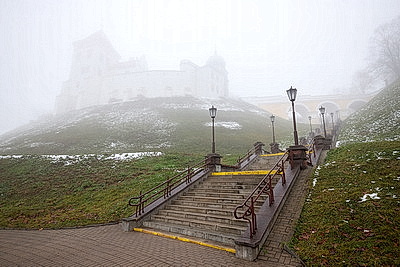 Густой туман окутал Гродно