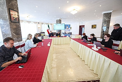 Пресс-конференция посла Ирана в Беларуси началась с видеокадров о разрушении страны в результате нападения