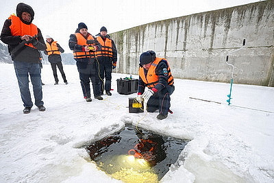 Тестирование подводного дрона-робота провели на Гродненской ГЭС
