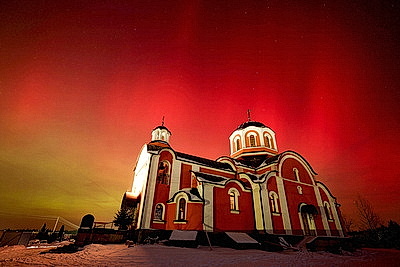 Полярное сияние в окрестностях Гродно