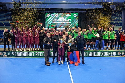 Брестский "Строитель" обыграл "Минск" в финале мужского ЧБ по индорхоккею